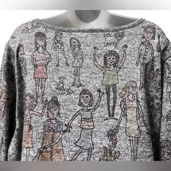 NWT Ali Miles Women’s Heather Gray/Black "GIRL POWER" Knit Tunic Top Siz… - Picture 4 of 9